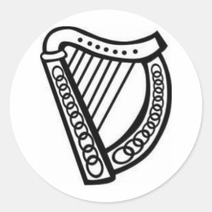 Irish/Celtic Harp Symbol of Irleand Classic Round Sticker