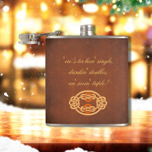 Irish Celtic Knot Brown Hip Flask
