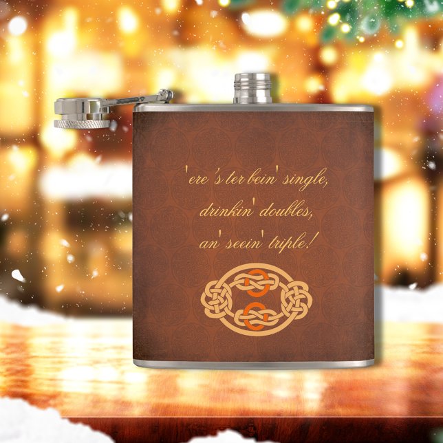 Irish Celtic Knot Brown Hip Flask (Creator Uploaded)