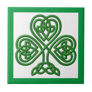 Irish Celtic knot Design Shamrock Ceramic Tile