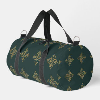 ⭐⭐⭐⭐⭐Irish Celtic Knot - Gold on Green Duffle Bag
