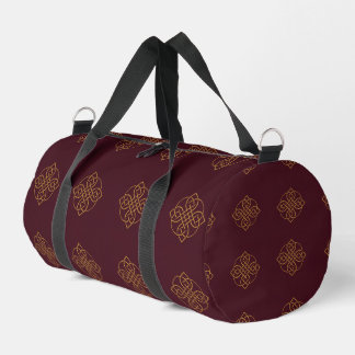 ⭐⭐⭐⭐⭐Irish Celtic Knot - Gold on Maroon Duffle Bag