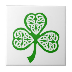 Irish Celtic Shamrock Ceramic Tile