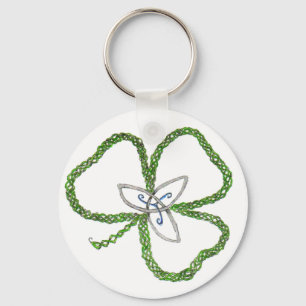 Irish Celtic Shamrock Knot Key Ring