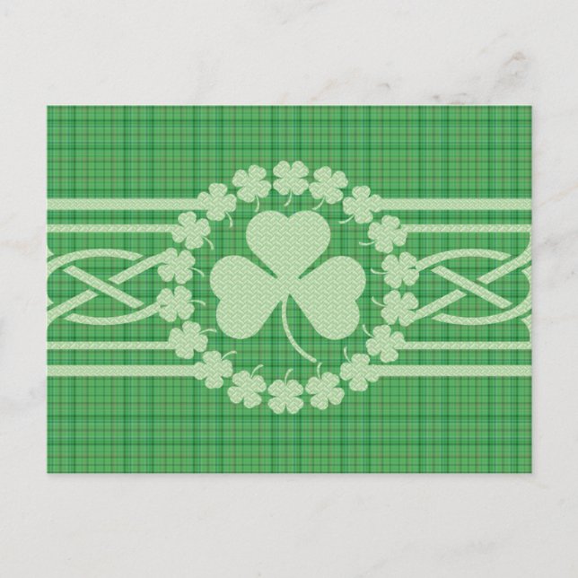 Irish Celtic Shamrock Postcard (Front)