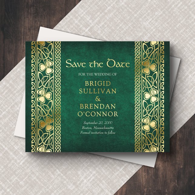 Irish Celtic St Patricks Save the Date Card (Creator Uploaded)