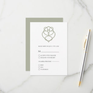 Irish Celtic Swan Love Knot Wedding RSVP Card