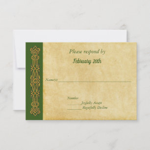 Irish Celtic Themed Wedding RSVP Card