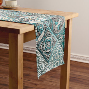 Irish Celtic Tiles Short Table Runner