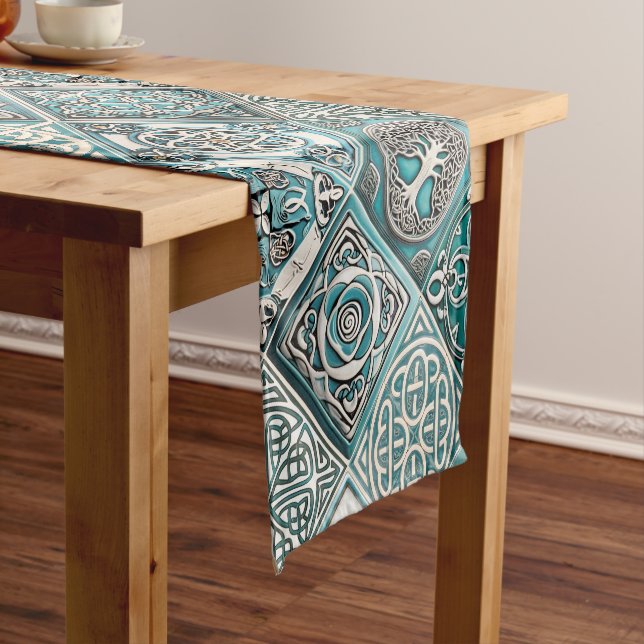 Irish Celtic Tiles Short Table Runner (In Situ)