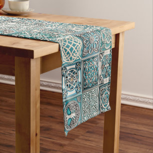 Irish Celtic Tiles Short Table Runner