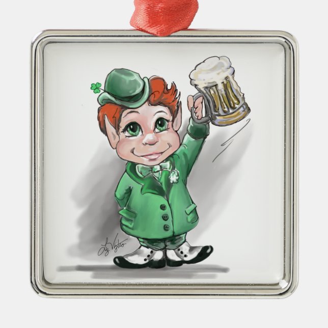 Irish Cheers Premium Square Ornament (Front)