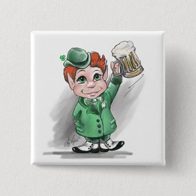 Irish Cheers! St Patrick's Day Square Button (Front)