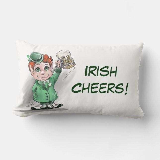 Irish Cheers! Throw Lumbar Pillow (Front)