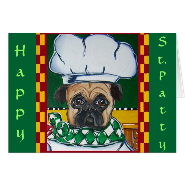 Irish Chef Pug (Front Horizontal)