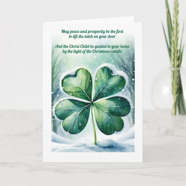 Irish Christmas Blessing Personalised Holiday Card (Front)