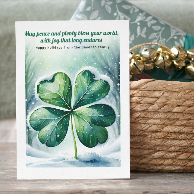 Irish Christmas Blessing Personalised Holiday Card (Irish Christmas Blessing Personalized Holiday Card by Ricaso. Ireland themed holiday cards)