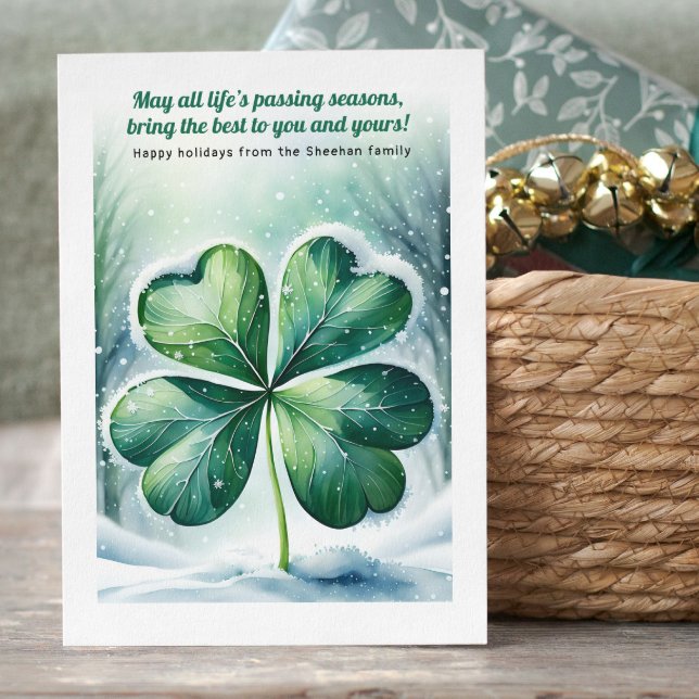 Irish Christmas Blessing Personalised Holiday Card (Irish Christmas Blessing Personalized Holiday Card by Ricaso. Ireland themed holiday cards)