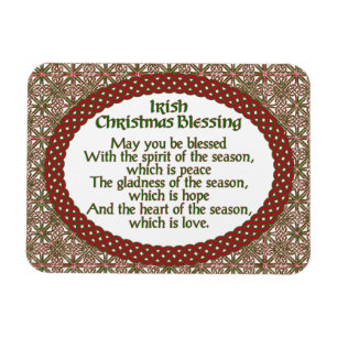 Irish Christmas Blessing, Red Green Celtic Holiday Magnet