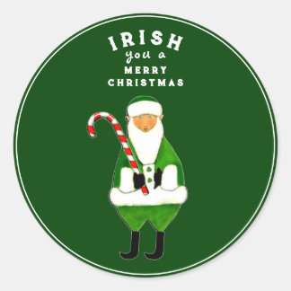 Irish Christmas Classic Round Sticker