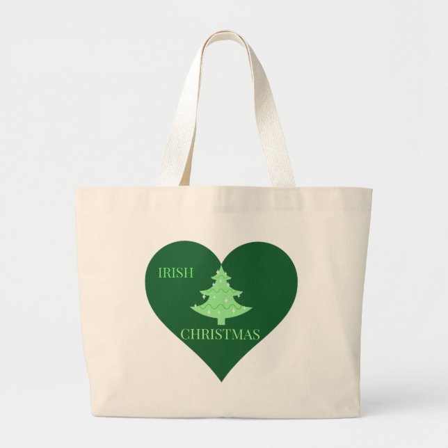Irish Christmas Large Tote Bag (Front)