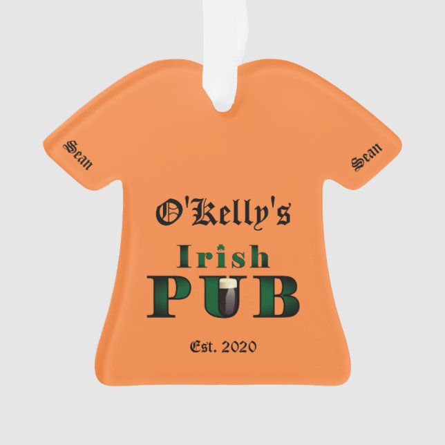 Irish Christmas Ornament Pub (Front)