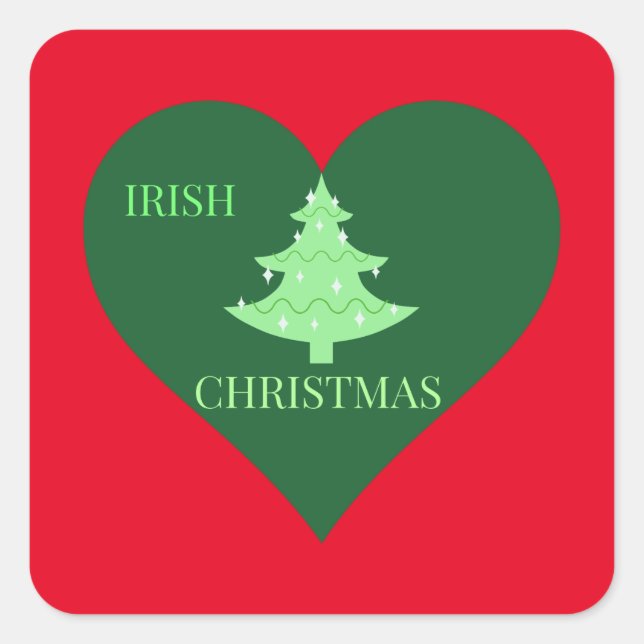 Irish Christmas Square Sticker (Front)