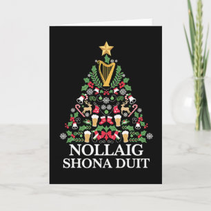 Irish Christmas Tree Nollaig Shona Duit Festive Ho Card