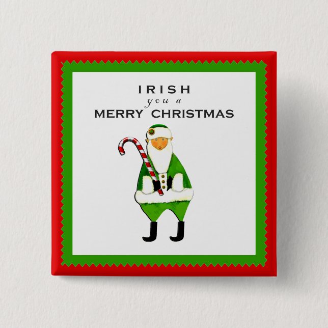 Irish Christmas wish 15 Cm Square Badge (Front)