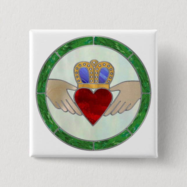 Irish Claddagh 15 Cm Square Badge (Front)