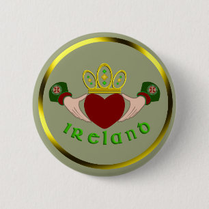 Irish Claddagh 6 Cm Round Badge