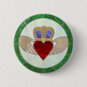 Irish Claddagh 6 Cm Round Badge