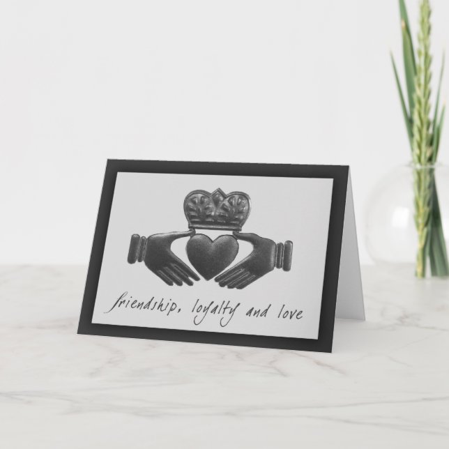 Irish Claddagh, friendship, loyalty and love Card (Front)