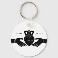 Irish Claddagh Ring Simple Black and White Wedding