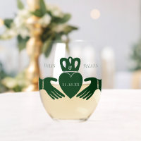 Irish Claddagh Ring Simple Graphic Green