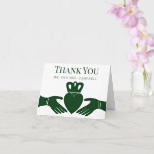 Irish Claddagh Ring Simple Graphic Green Wedding Card