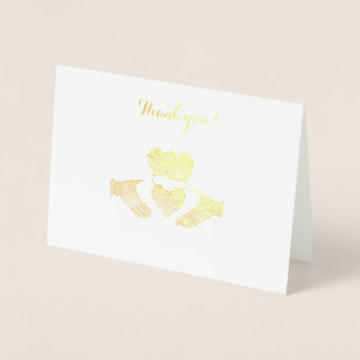 Irish Claddagh Thank you note Foil Card