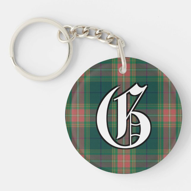 Irish Clan Gallagher Tartan Plaid Key Ring (Front)