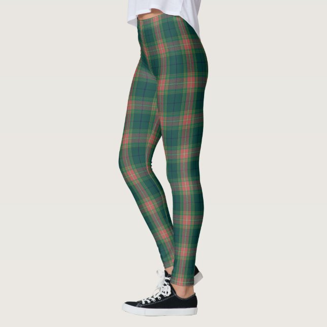 Irish Clan Gallagher Tartan Plaid Leggings (Left)