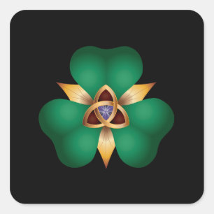 Irish Clover and Trinity Knot Charm Square Sticker
