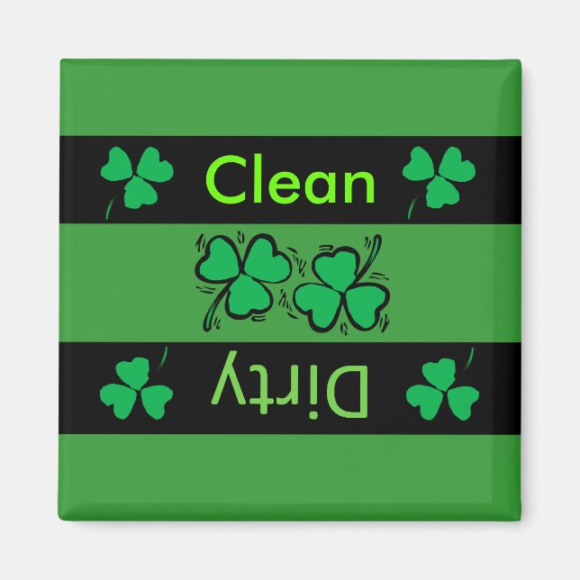 Irish clover dishwasher magnet (Front)