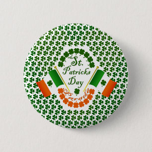 Irish clover flag of Ireland Eire gear 6 Cm Round Badge
