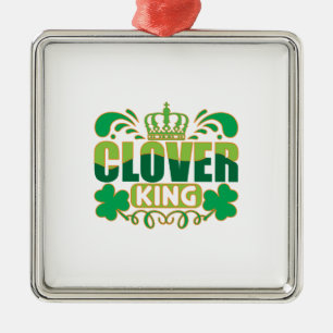 Irish Clover King Metal Ornament