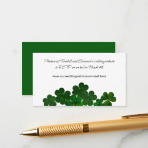 Irish Clover March Wedding Website Reply Enclosure Card