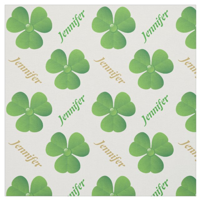 Irish clover & name St. Patrick's Day personalised Fabric (Swatch)