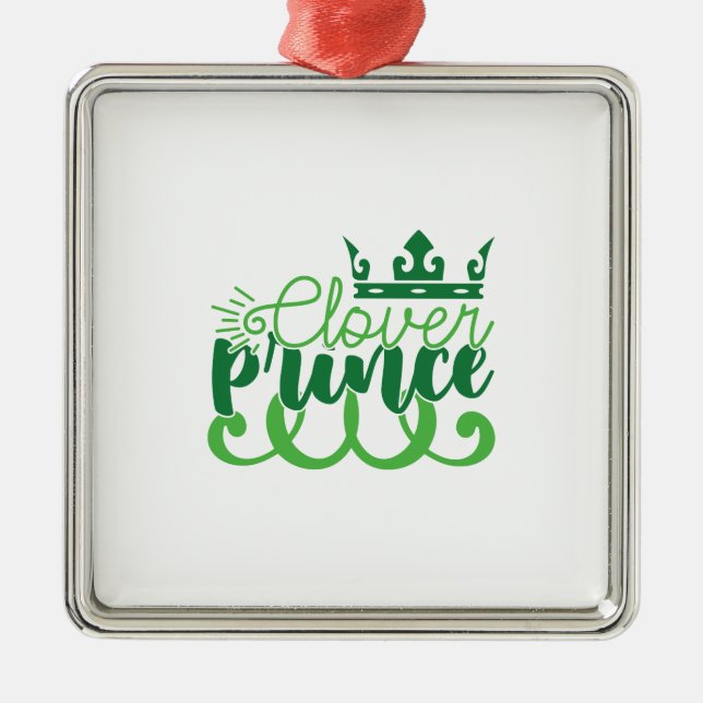 Irish Clover Prince Metal Ornament (Front)