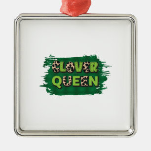 Irish Clover Queen Metal Ornament