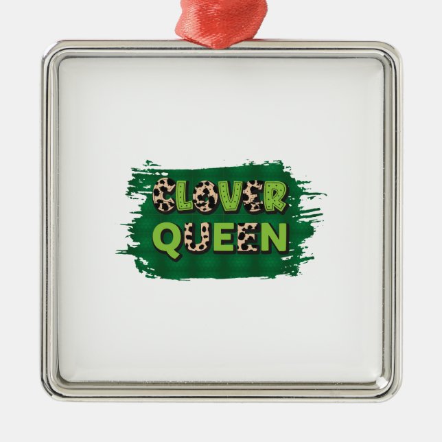 Irish Clover Queen Metal Ornament (Front)