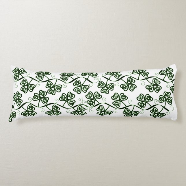 Irish clover scrollwork body pillow (Front)