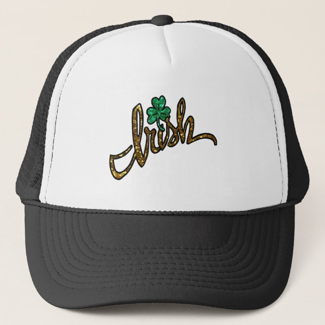 irish clover shamrock trucker hat (Front)